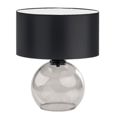 LYSNE.PL Skleněná stolní lampa ve skandinávském stylu LUTON, kouřové sklo, černá