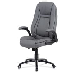 Autronic Kancelářská židle Kancelářská židle, šedá ekokůže, kříž kov černý, houpací mechanismus (KA-G301 GREY)