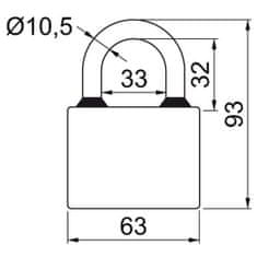 Richter Zámek visací OVAL 63 3kl.