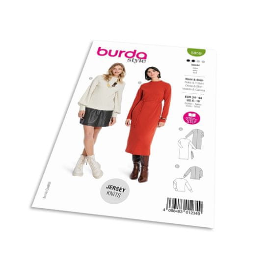 Burda Střih Burda 5859 - Rolákové šaty, rolák, svetr