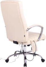 Sortland Masážní kancelářská židle Valais - umělá kůže | krémová