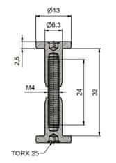 Kování spojovací 32mm Zn (50ks)