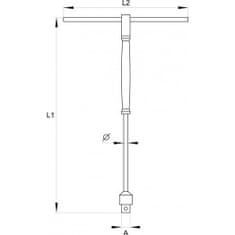 YATO Klíč nástrčný 1/2" (12,7 mm) s rukojetí typ "T"