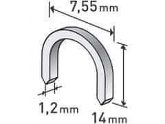 Extol Premium Spony oblé, balení 1000ks, 14mm, 7,55x0,52x1,2mm