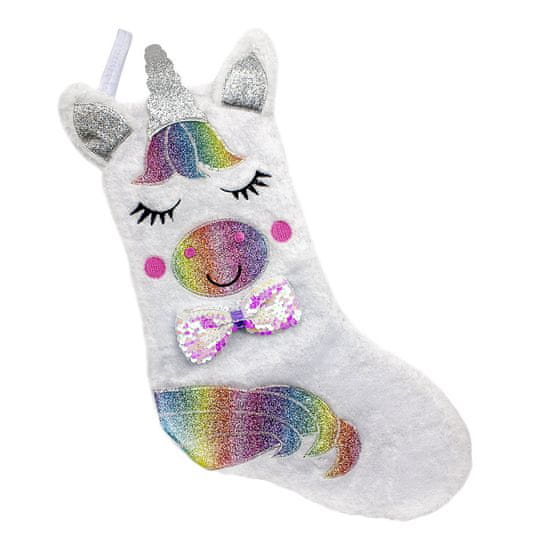 Northix Vánoční punčocha s designem Unicorn