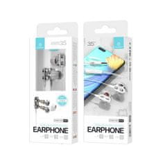 Northix In-Ear Headphones, Dual Speakers - White 