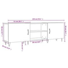 Vidaxl TV skříňka betonově šedá 150 x 30 x 50 cm kompozitní dřevo