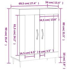 Vidaxl Příborník kouřový dub 69,5 x 34 x 90 cm kompozitní dřevo