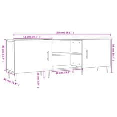 Vidaxl TV skříňka šedá sonoma 150 x 30 x 50 cm kompozitní dřevo