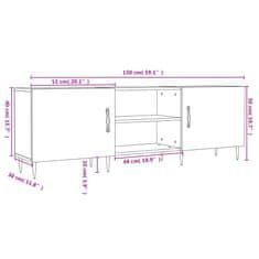 Vidaxl TV skříňka černá 150 x 30 x 50 cm kompozitní dřevo