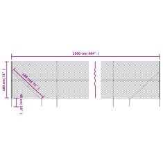 Vidaxl Drátěné pletivo s kotevními hroty stříbrné 1,8 x 25 m