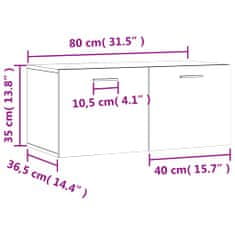 Vidaxl Nástěnná skříňka kouřový dub 80 x 36,5 x 35 cm kompozit