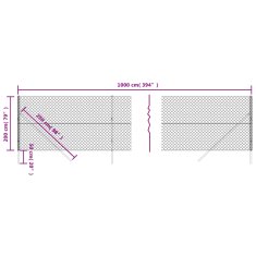 Vidaxl Drátěné pletivo stříbrné 2 x 10 m