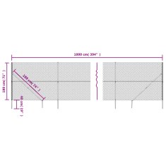 Vidaxl Drátěné pletivo s kotevními hroty stříbrné 1,8 x 10 m