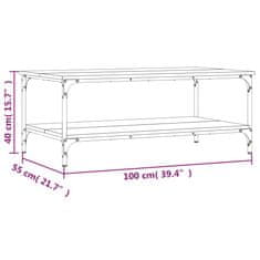 Greatstore Konferenční stolek hnědý dub 100 x 55 x 40 cm kompozitní dřevo