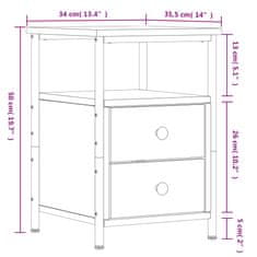 Vidaxl Noční stolky 2 ks dub sonoma 34 x 35,5 x 50 cm kompozitní dřevo