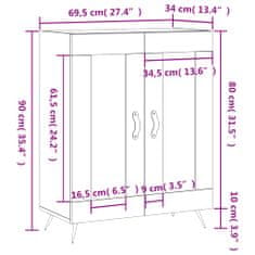 Vidaxl Příborník betonově šedý 69,5 x 34 x 90 cm kompozitní dřevo