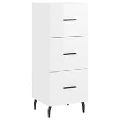 Vidaxl Skříň highboard bílá s vysokým leskem 34,5x34x180 cm kompozit