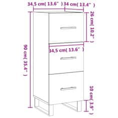 Vidaxl Příborník betonově šedý 34,5 x 34 x 90 cm kompozitní dřevo