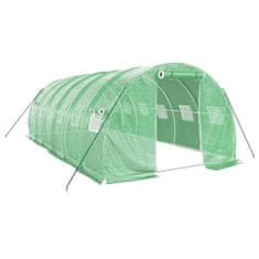 Greatstore Skleník s ocelovým rámem zelený 18 m² 6 x 3 x 2 m