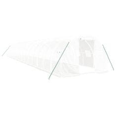 Greatstore Skleník s ocelovým rámem bílý 48 m² 16 x 3 x 2 m