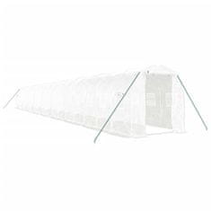 Greatstore Skleník s ocelovým rámem bílý 36 m² 18 x 2 x 2 m