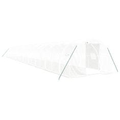 Greatstore Skleník s ocelovým rámem bílý 66 m² 22 x 3 x 2 m