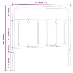 Vidaxl Kovové čelo postele bílé 100 cm