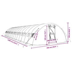 Vidaxl Skleník s ocelovým rámem bílý 80 m² 16 x 5 x 2,3 m