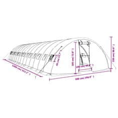 Vidaxl Skleník s ocelovým rámem zelený 70 m² 14 x 5 x 2,3 m