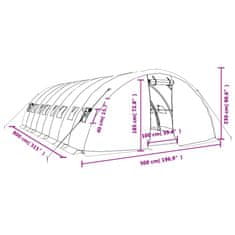 Vidaxl Skleník s ocelovým rámem zelený 40 m² 8 x 5 x 2,3 m