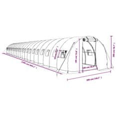 Vidaxl Skleník s ocelovým rámem bílý 66 m² 22 x 3 x 2 m