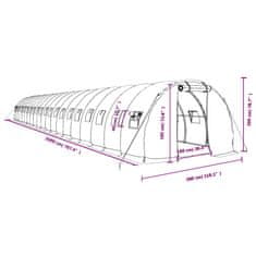 Vidaxl Skleník s ocelovým rámem bílý 60 m² 20 x 3 x 2 m