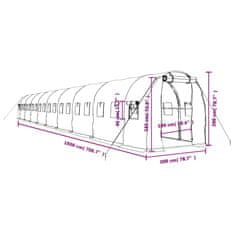 Vidaxl Skleník s ocelovým rámem zelený 36 m² 18 x 2 x 2 m