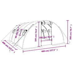 Vidaxl Skleník s ocelovým rámem zelený 16 m² 4 x 4 x 2 m