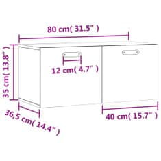 Vidaxl Nástěnná skříňka černá 80 x 36,5 x 35 cm kompozitní dřevo