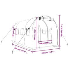 Vidaxl Skleník s ocelovým rámem zelený 8 m² 4 x 2 x 2 m