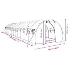 Vidaxl Skleník s ocelovým rámem bílý 42 m² 14 x 3 x 2 m