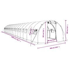 Vidaxl Skleník s ocelovým rámem bílý 54 m² 18 x 3 x 2 m