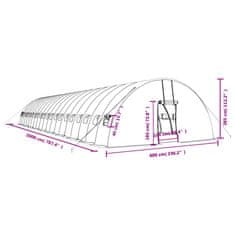 Vidaxl Skleník s ocelovým rámem zelený 120 m² 20 x 6 x 2,85 m