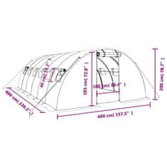 Vidaxl Skleník s ocelovým rámem zelený 24 m² 6 x 4 x 2 m