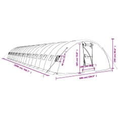 Vidaxl Skleník s ocelovým rámem bílý 100 m² 20 x 5 x 2,3 m