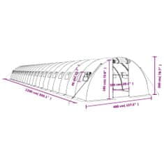 Vidaxl Skleník s ocelovým rámem bílý 88 m² 22 x 4 x 2 m