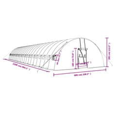 Vidaxl Skleník s ocelovým rámem bílý 132 m² 22 x 6 x 2,85 m