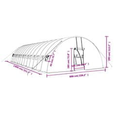 Vidaxl Skleník s ocelovým rámem bílý 84 m² 14 x 6 x 2,85 m