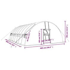 Vidaxl Skleník s ocelovým rámem zelený 48 m² 8 x 6 x 2,85 m