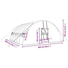 Vidaxl Skleník s ocelovým rámem bílý 36 m² 6 x 6 x 2,85 m