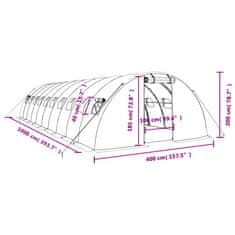 Vidaxl Skleník s ocelovým rámem bílý 40 m² 10 x 4 x 2 m