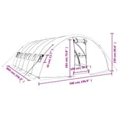 Vidaxl Skleník s ocelovým rámem bílý 30 m² 6 x 5 x 2,3 m