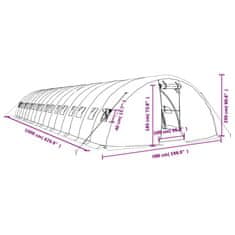 Vidaxl Skleník s ocelovým rámem zelený 80 m² 16 x 5 x 2,3 m